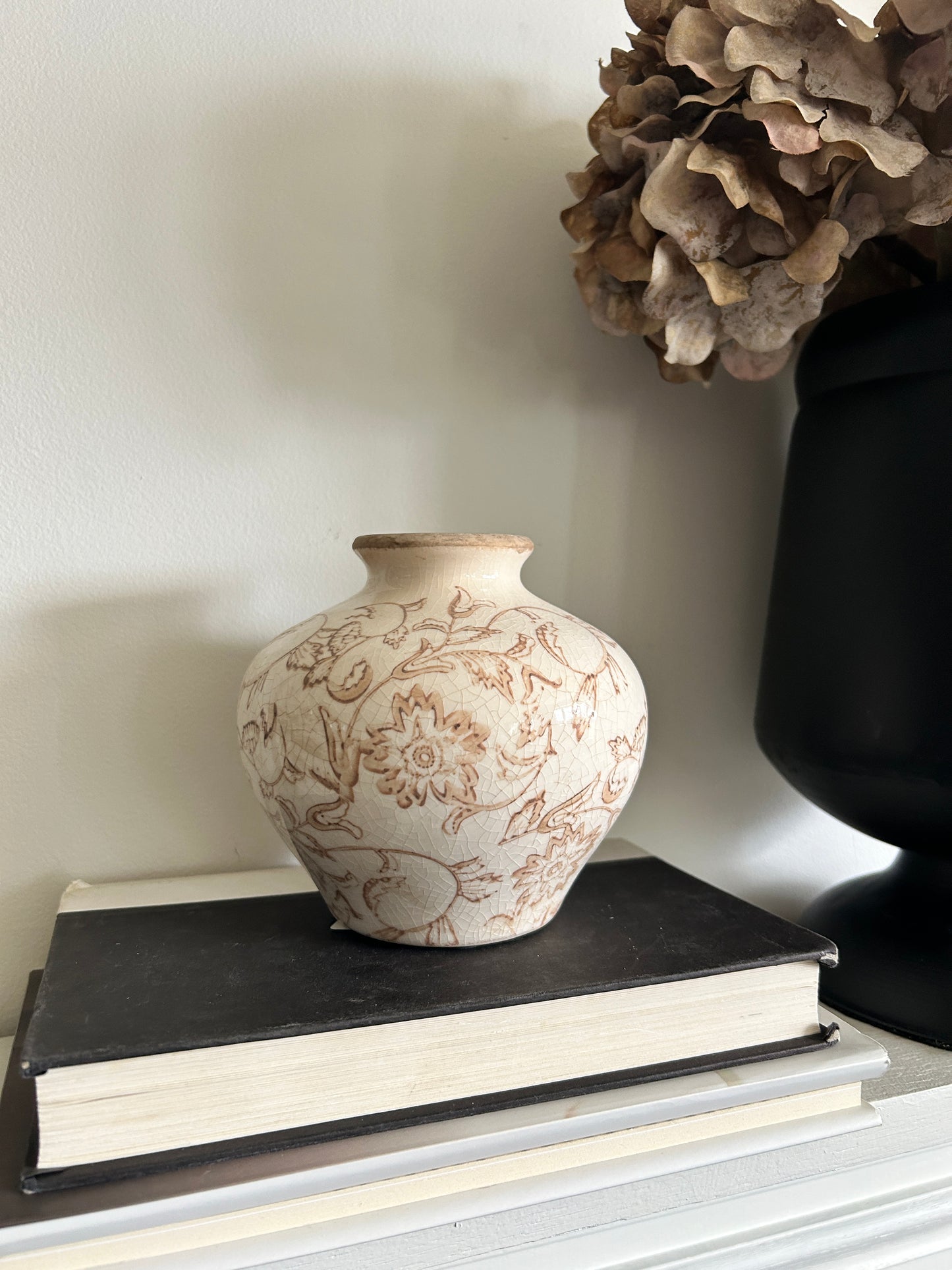 Mini Beige Floral Heirloom Vase