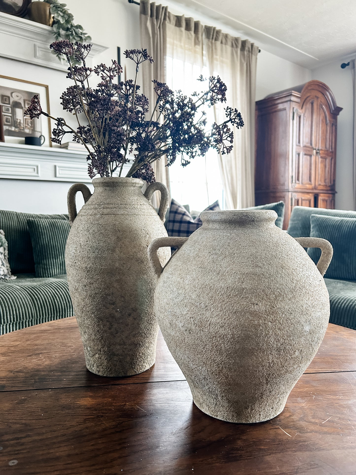 Stasia Tall Natural Wash Two Handle Jug