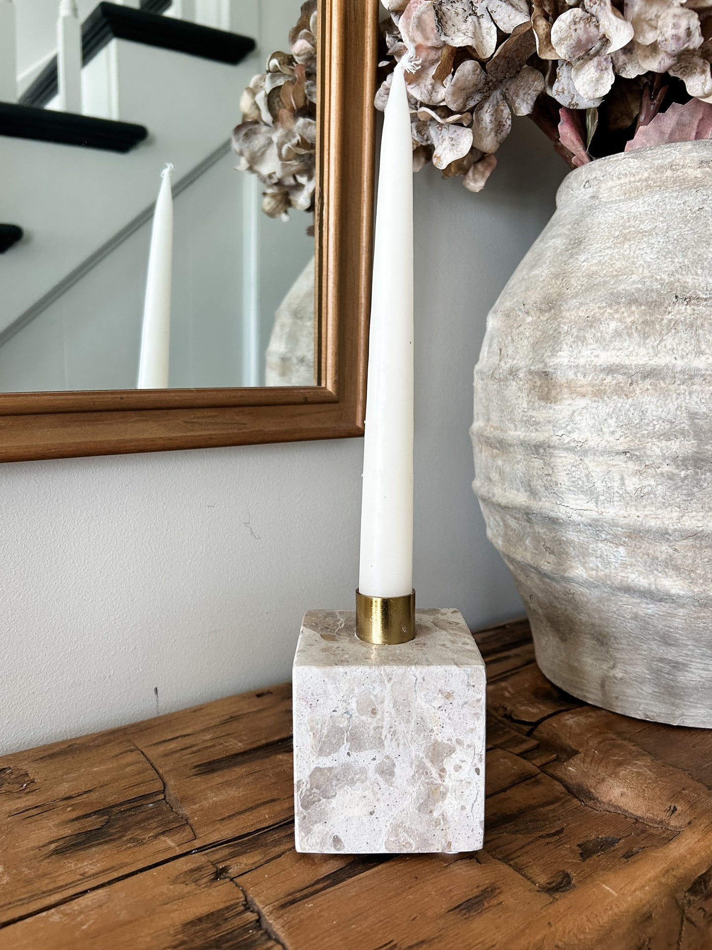 Marble & Gold Taper Candle Holders Assorted
