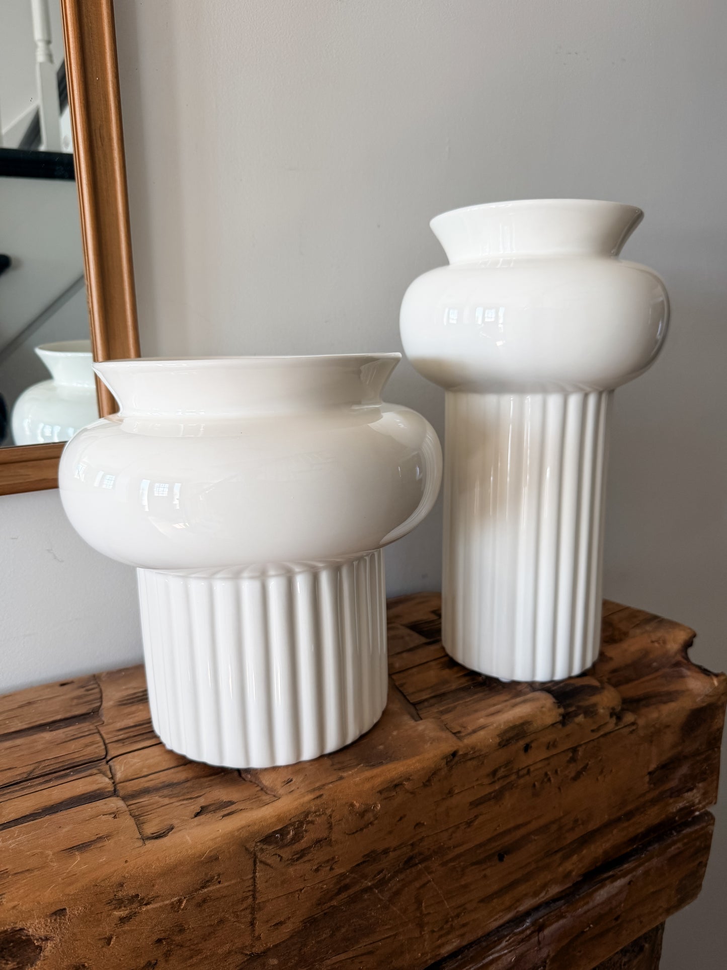 Cream Fluted Tabletop Vases- Assorted Sizes