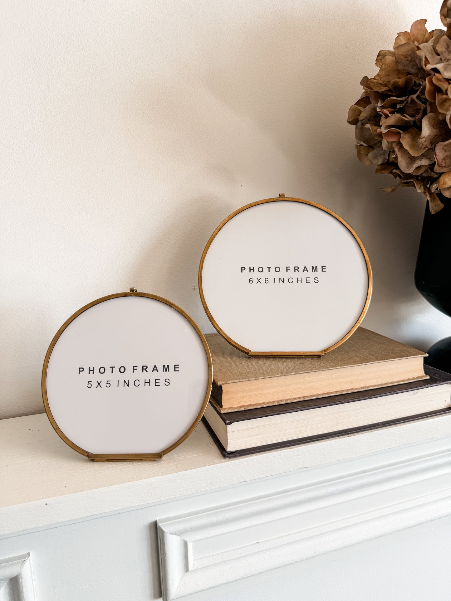 Antiqued Gold Round Frames- Assorted Sizes