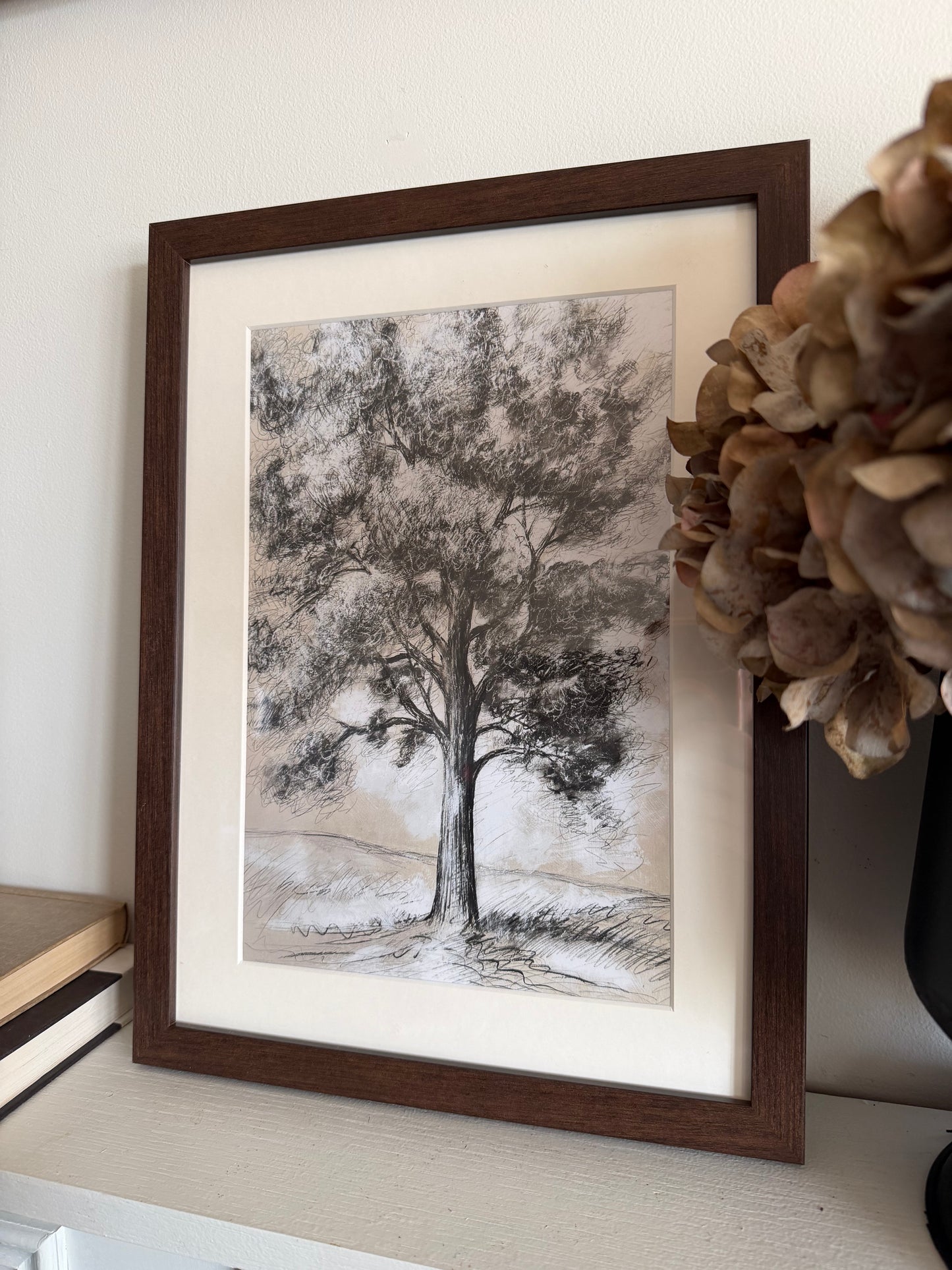 Tree Sketch Brown Framed Art