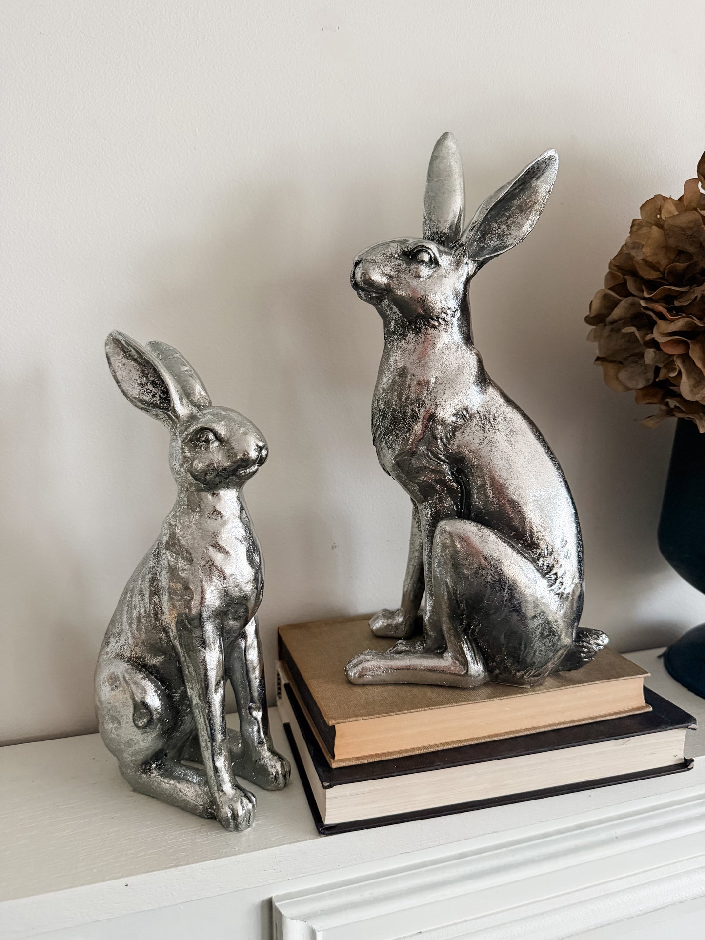 Antiqued Silver Foil Finish Rabbits- Assorted Sizes
