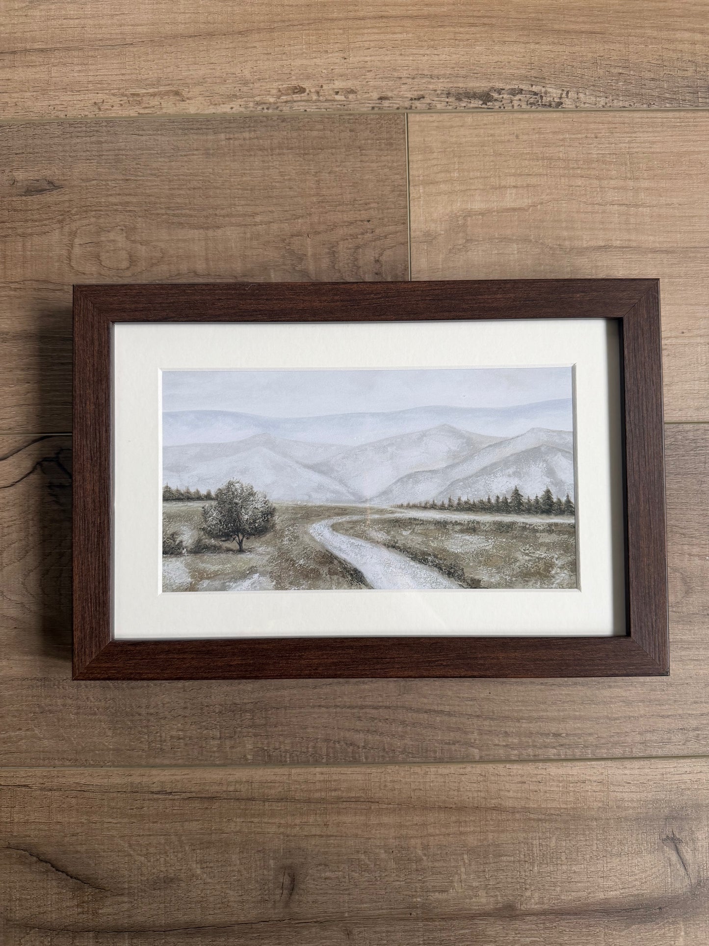 Mountain Landscape Brown Framed Art