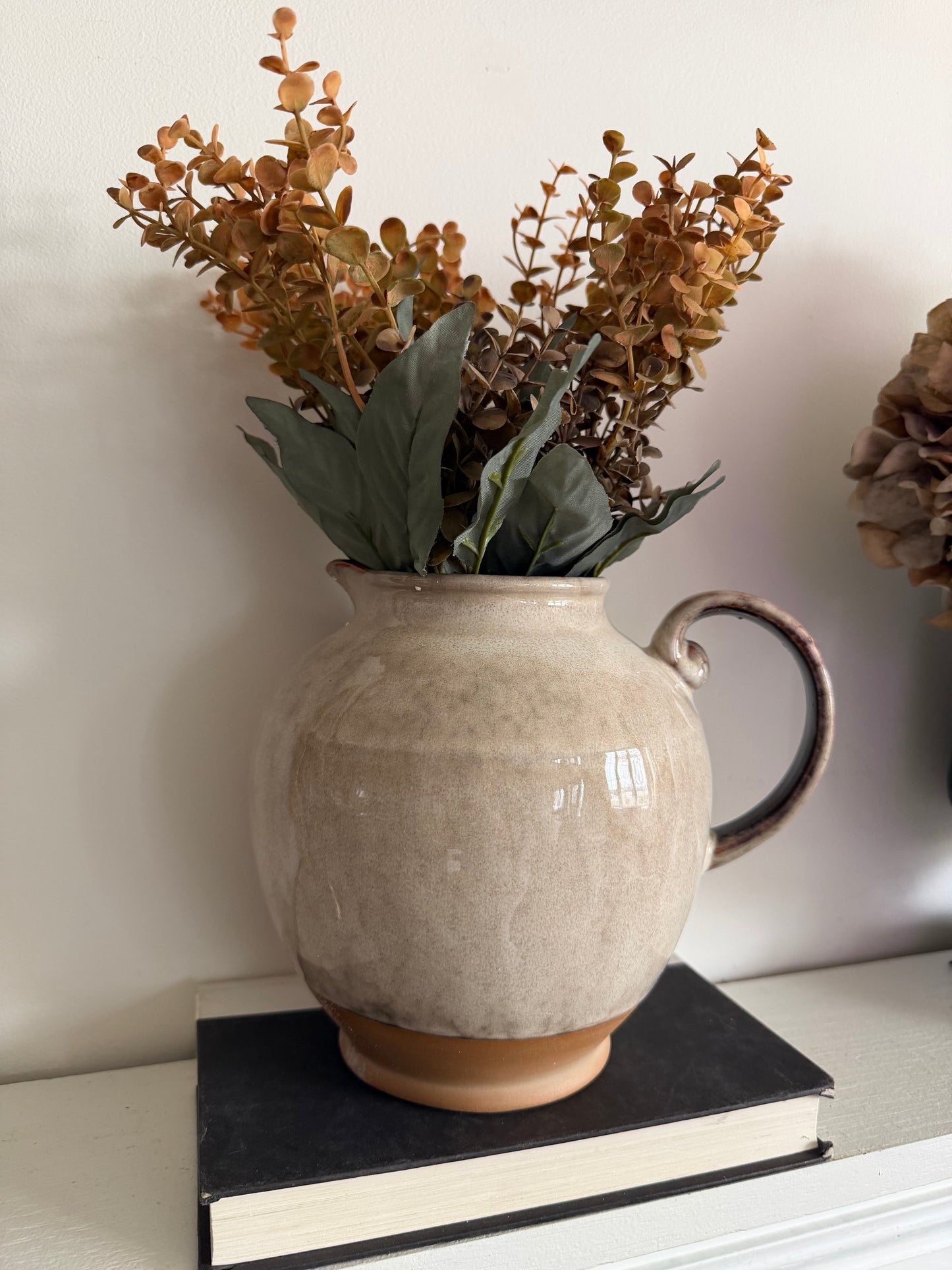 Beige Reactive Glaze Pitcher