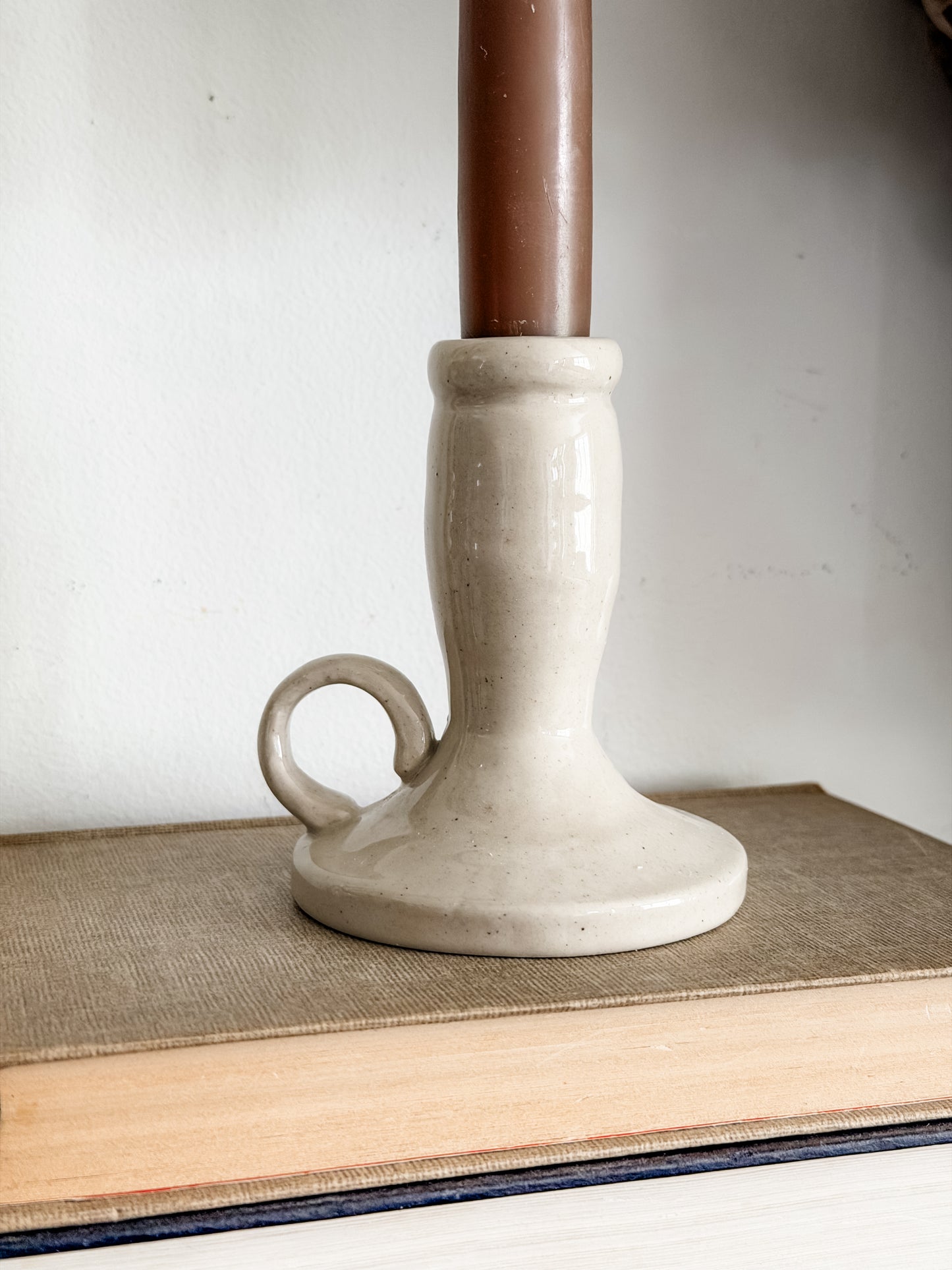 Cream Stoneware Chamberstick