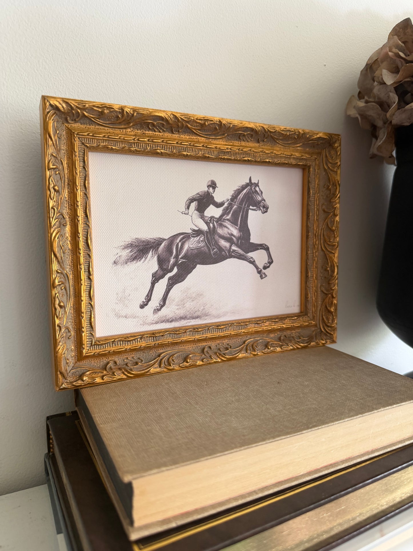Cavalier Horse Sketch | Brass Inspired Gold Art: 5x7