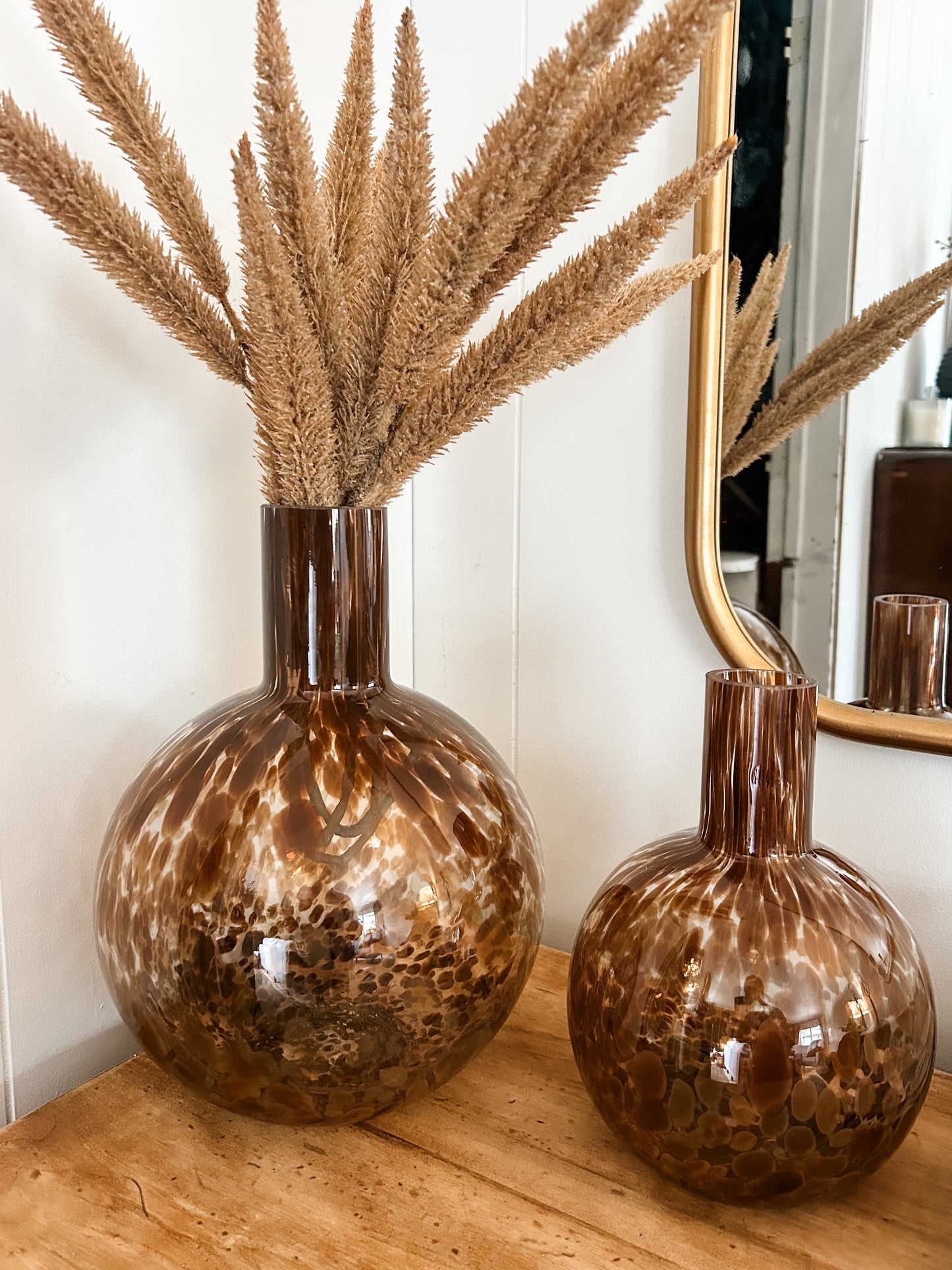 Brown Speckle Glass Handblown Vase- Assorted Sizes