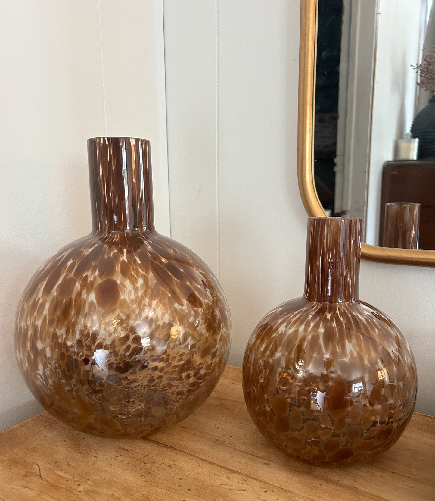 Brown Speckle Glass Handblown Vase- Assorted Sizes