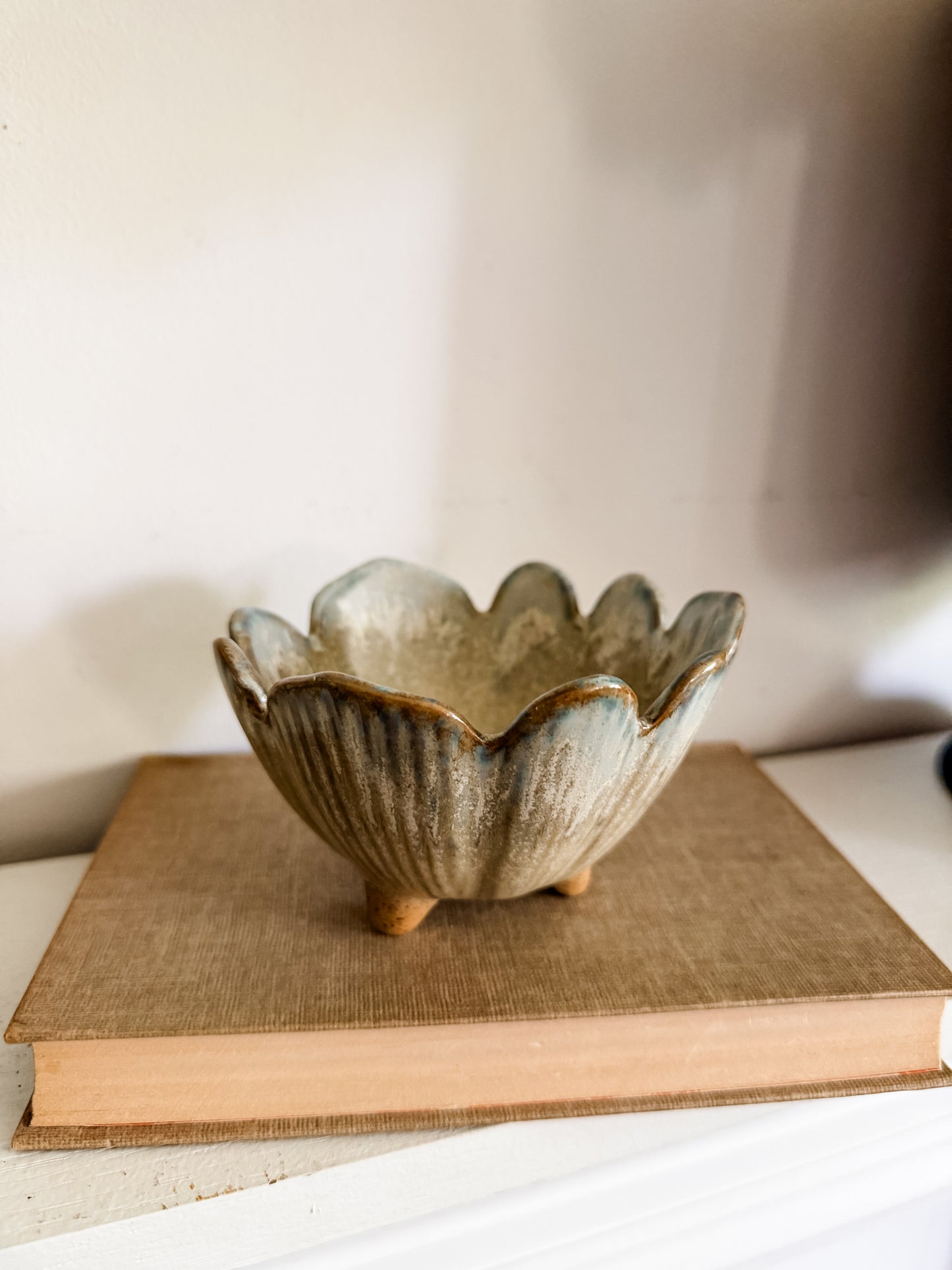 Footed Flower Petal Bowl