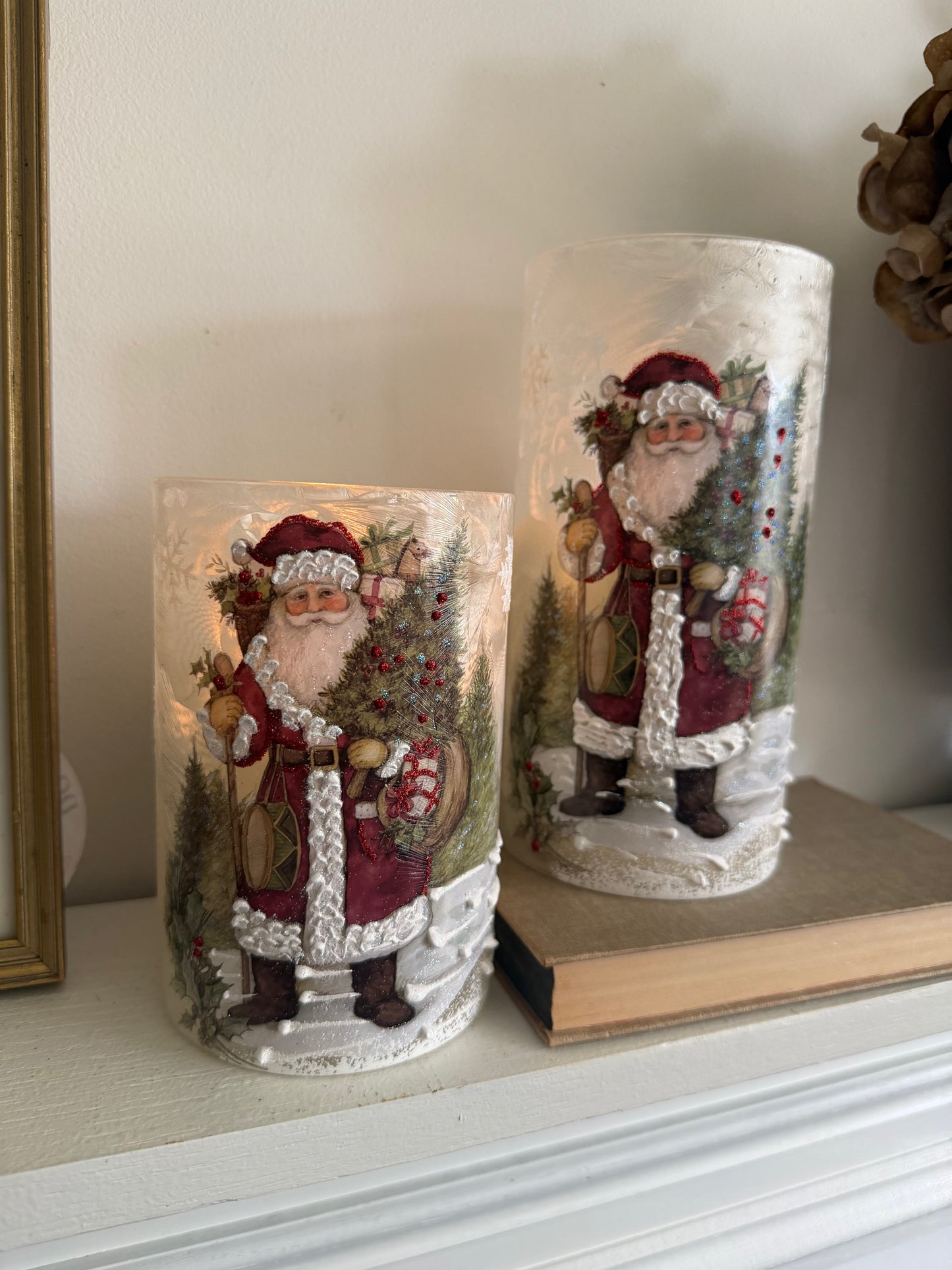 Woodland Santa Candle Holders- Assorted Sizes
