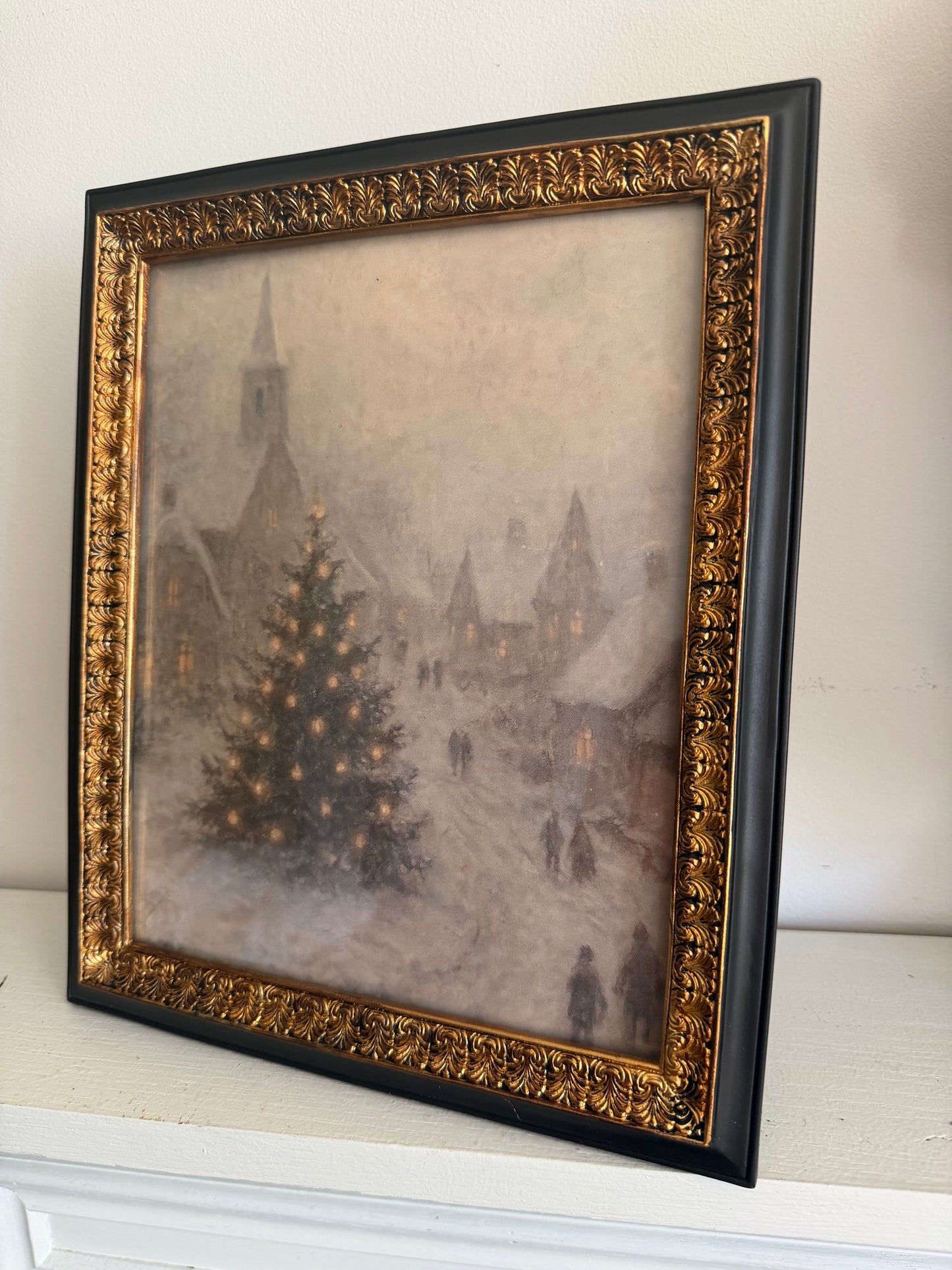 Town Snowstorm Framed Art- 8 x 10