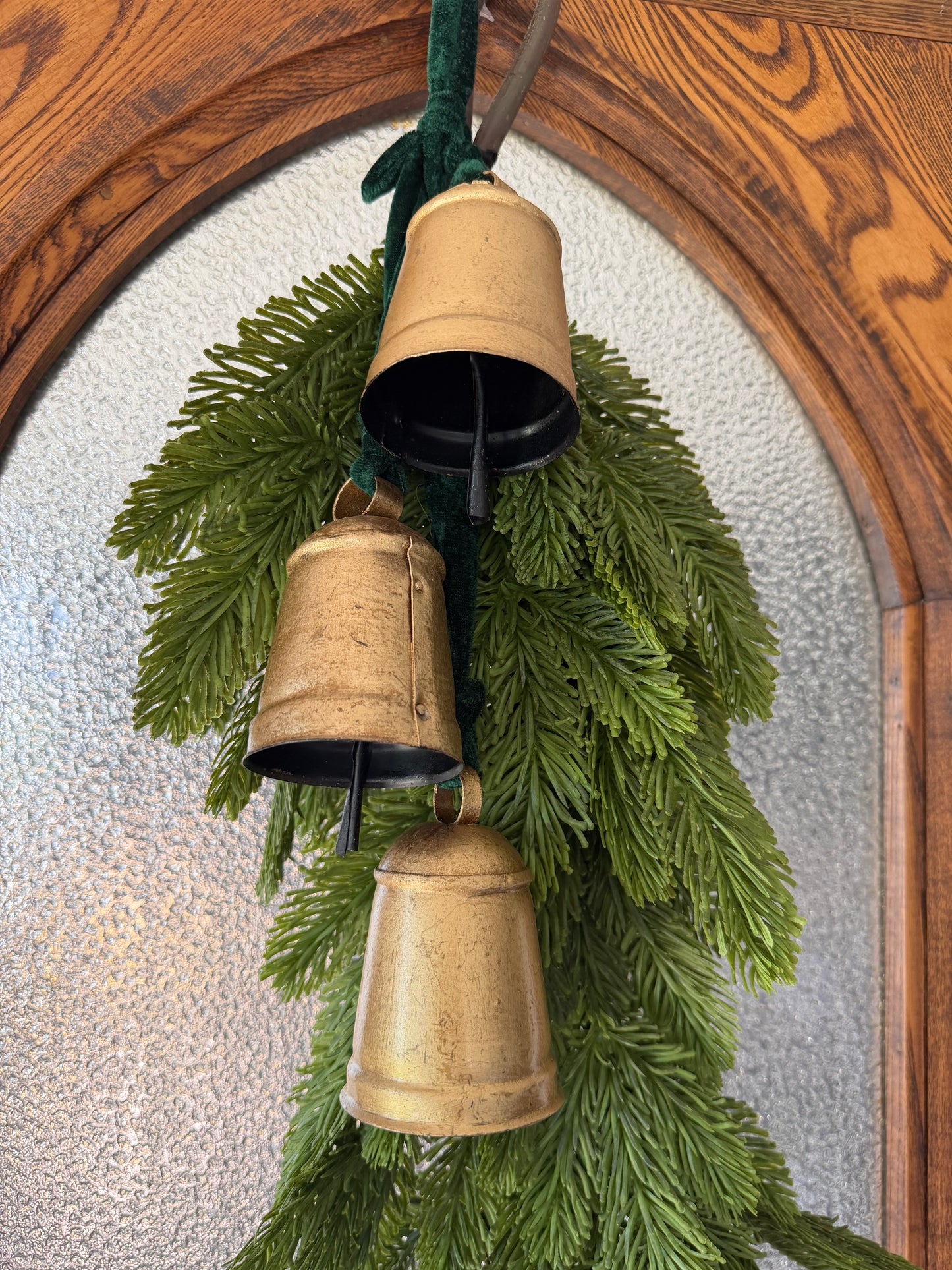 Gold & Green Velvet Hanger