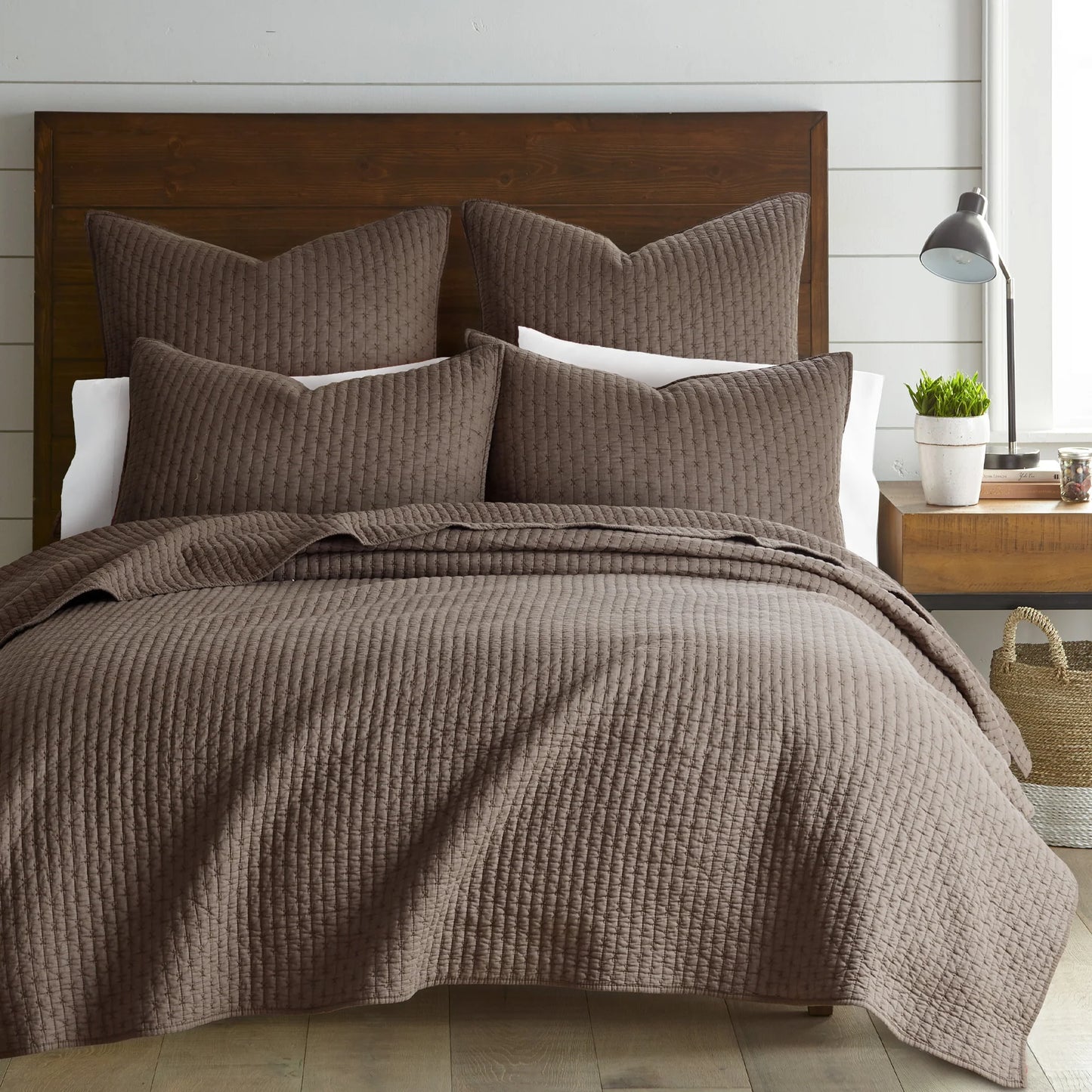 Cross Stitch Cocoa Bedding Quilt Set