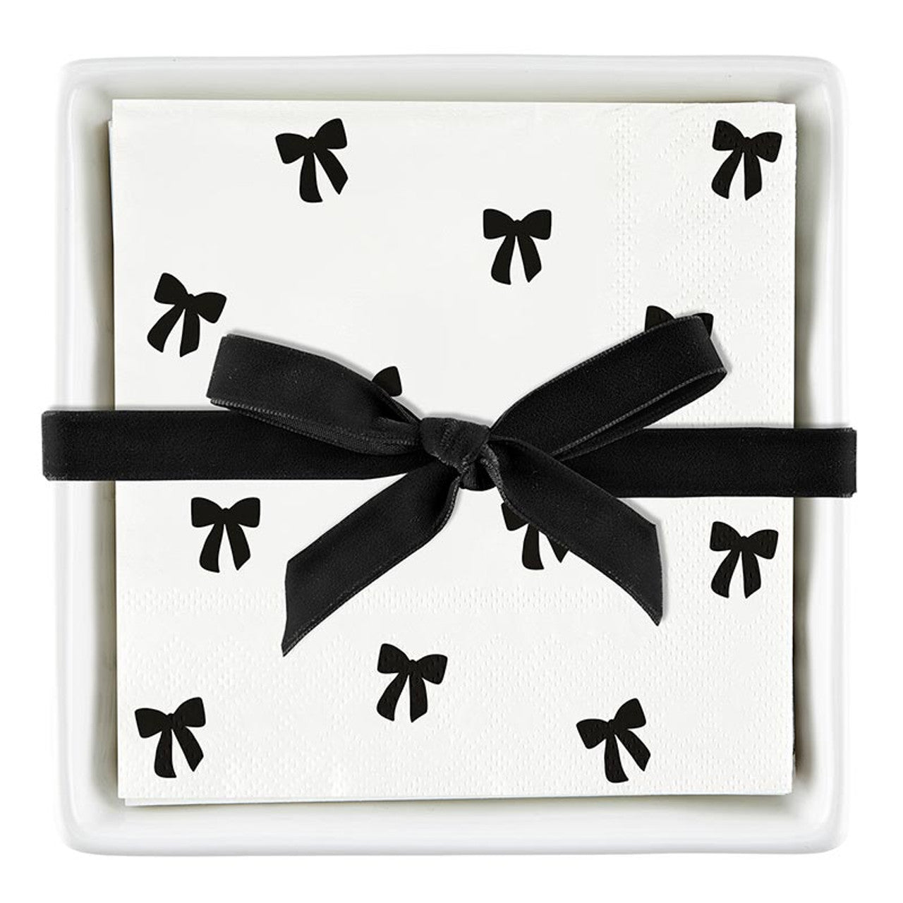 Ribbon Napkin & Ceramic Tray Hostess Gift