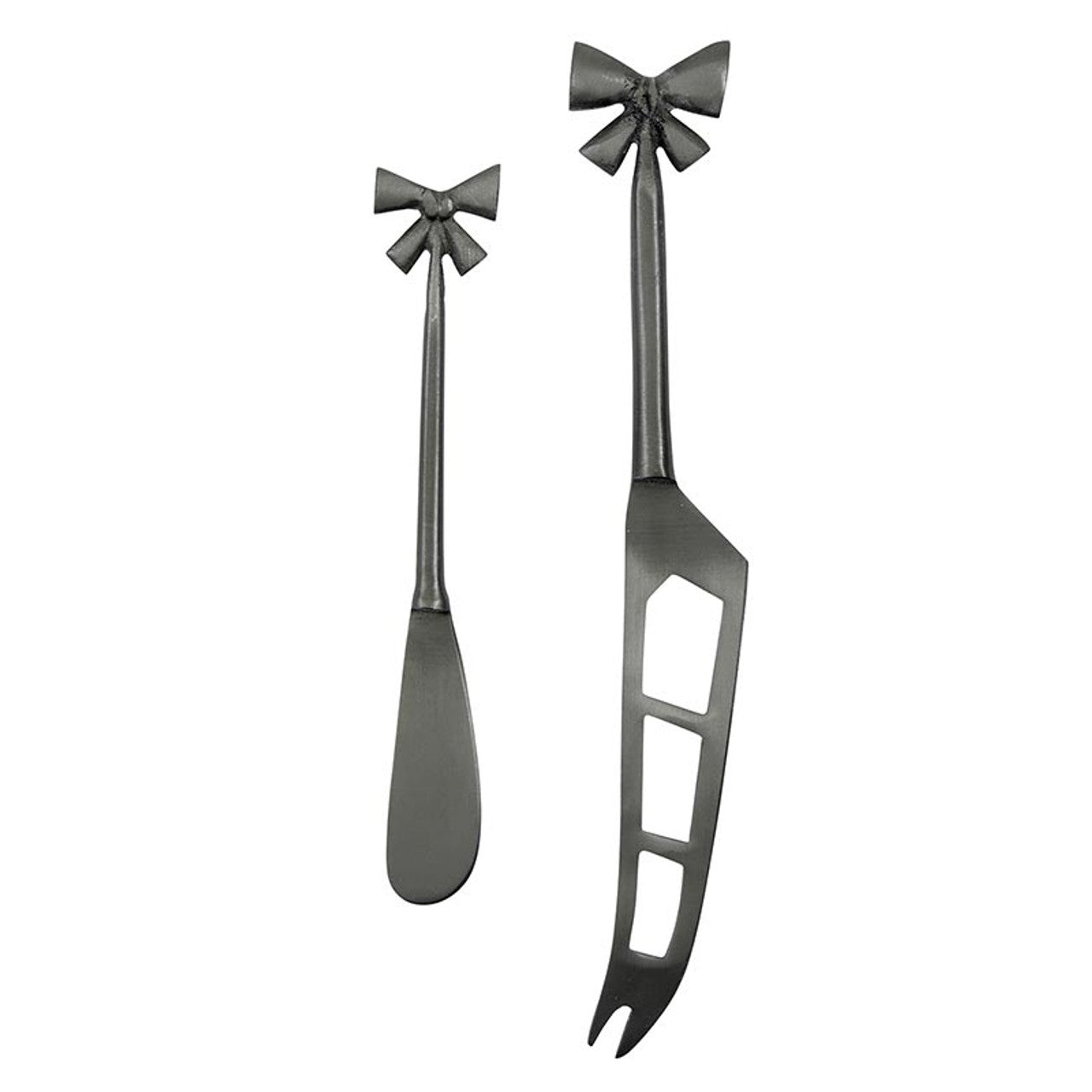 Gunmental Bow Cheese Knives Set