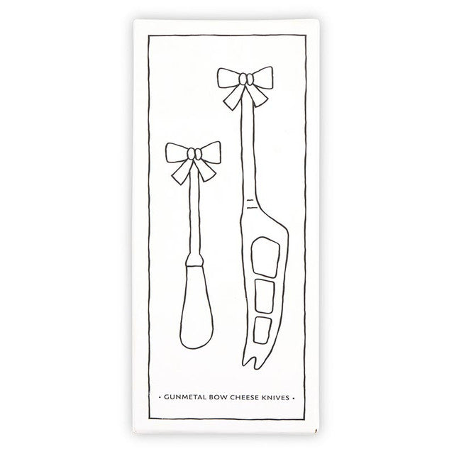 Gunmental Bow Cheese Knives Set