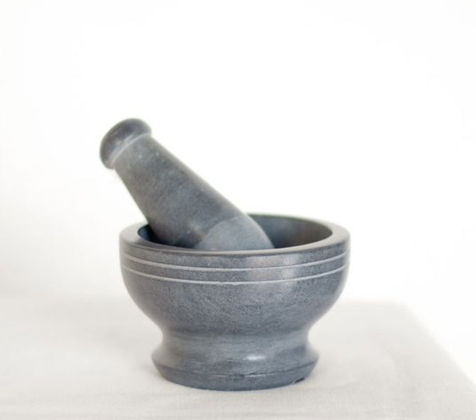 Grey Soapstone Mortar & Pestle Set