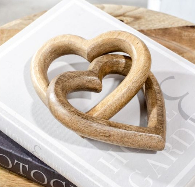 Interlocking Wood Hearts