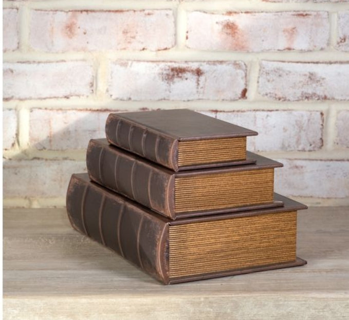 Brown Vintage Inspired Storage Books