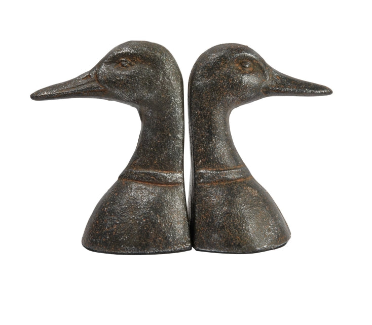 Cast Iron Duck Head Bookend Set
