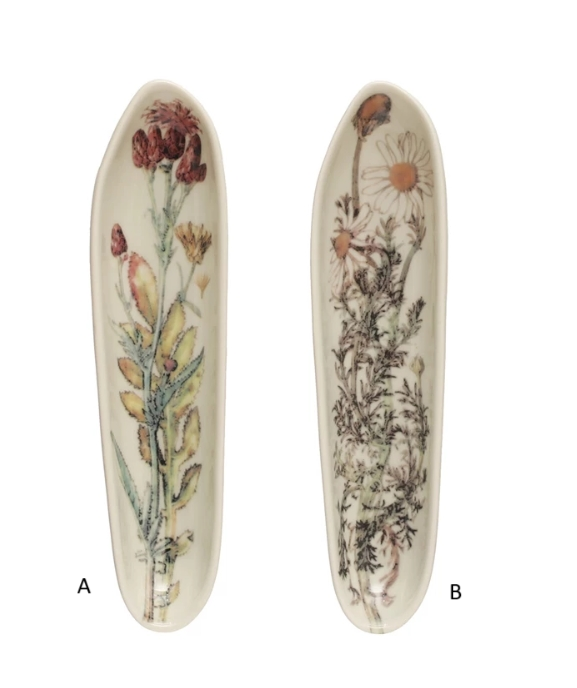 Floral Organic Stoneware Small Dish Assorted