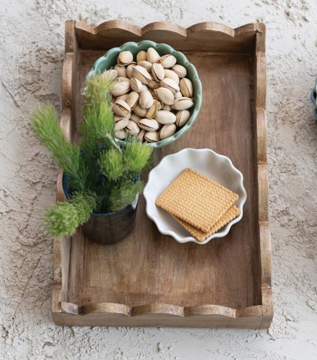 Mango Wood Scallop Tray
