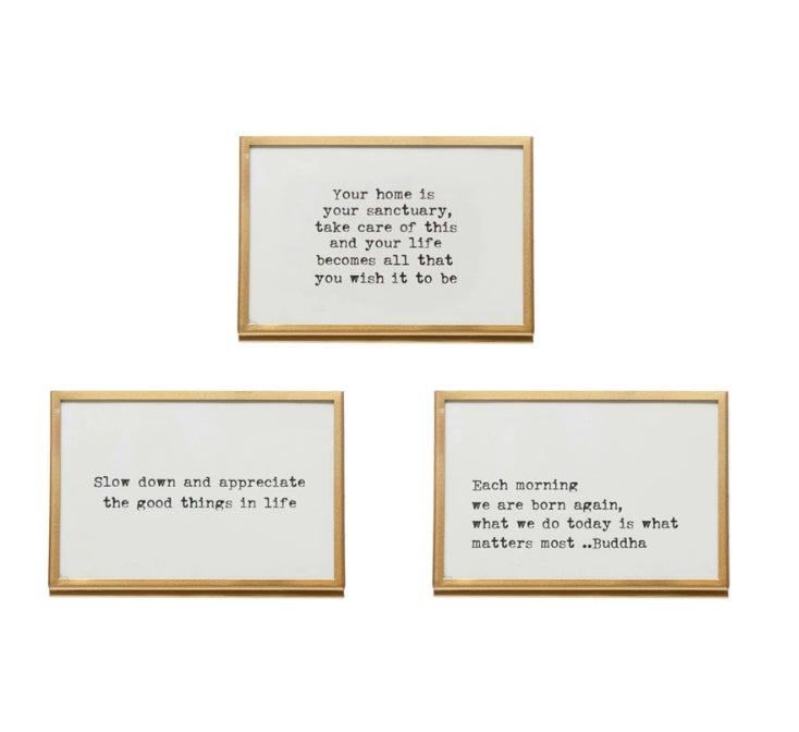 Framed Quotes in Gold 4x6" Frame
