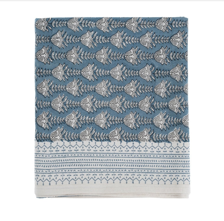 Bluebell Block Print Table Cloth