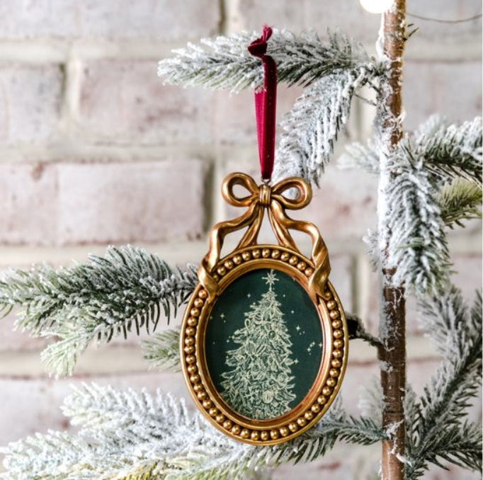 Gold Oval Framed Ornament