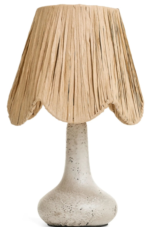 Raffia Scallop Mini Lamp