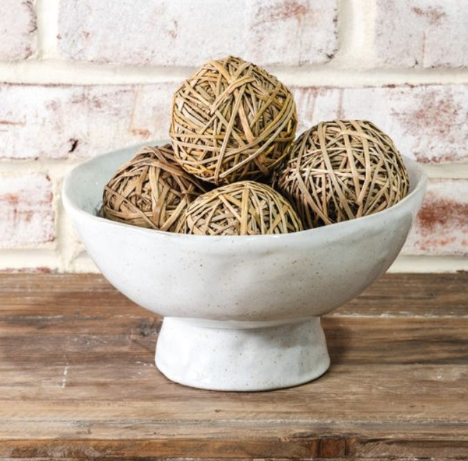 White Ceramic Raised Bowl