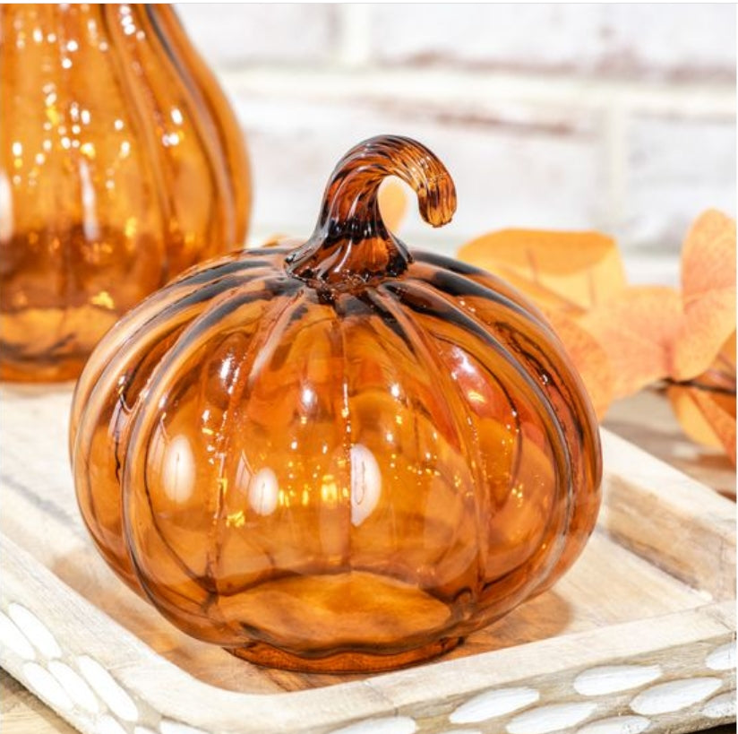 Orange Glass Pumpkin Cloche