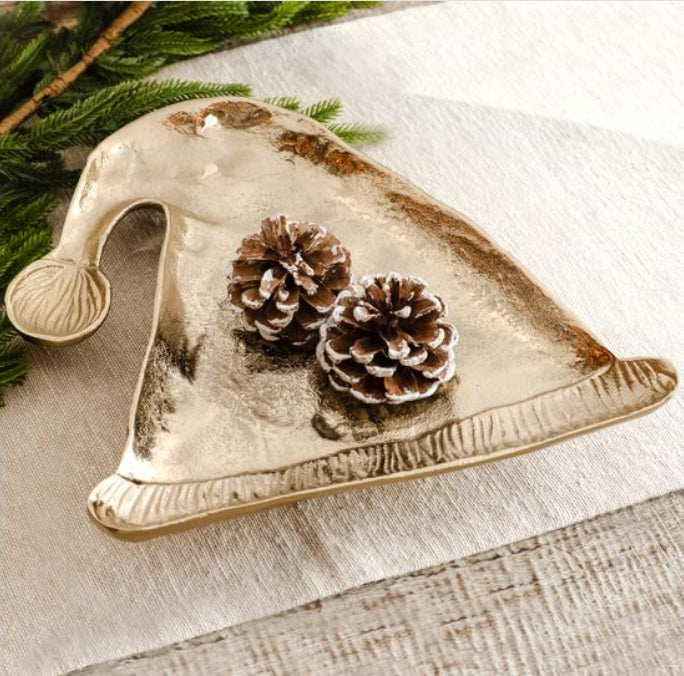 Large Gold Santa Cap Tray