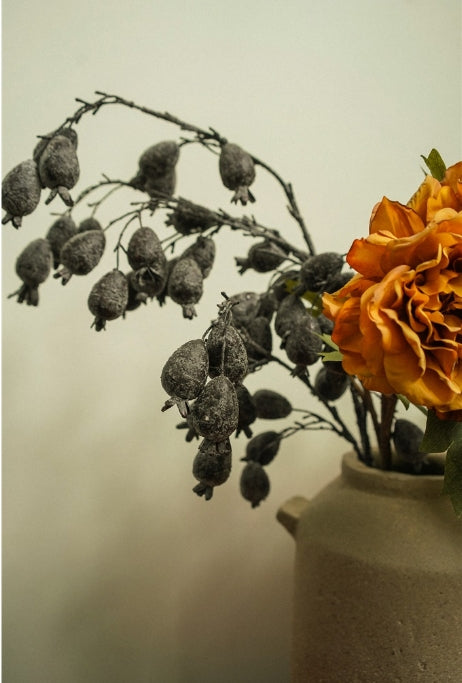 Dried Grey & Green Berry Branch