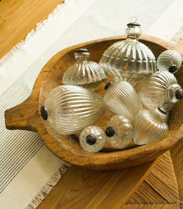 Giant Clear Glass Onion Ornament (L)