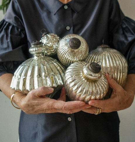 Giant Silver Teardrop Holiday Ornament (L)