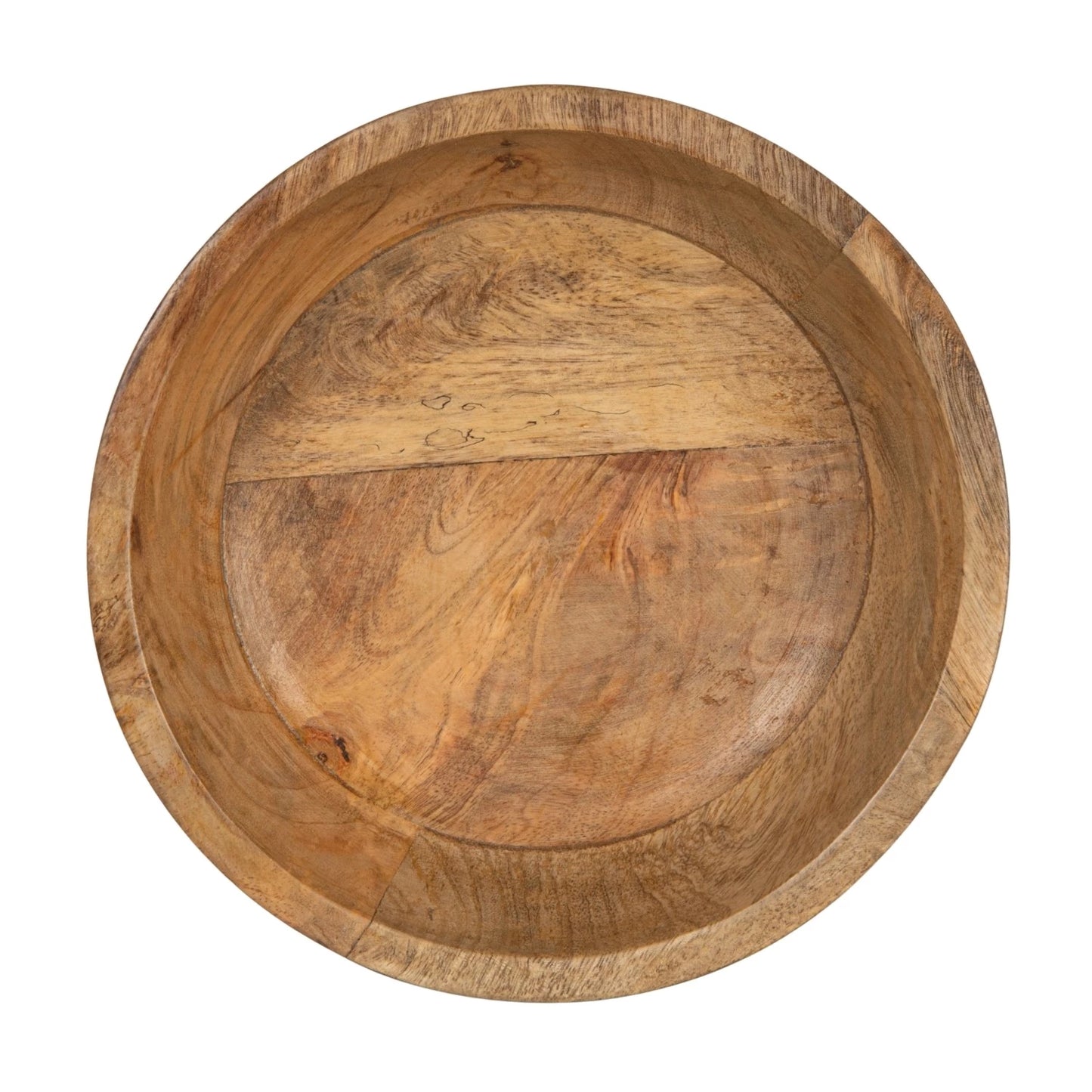 Ribbed Mango Wood Footed Bowl