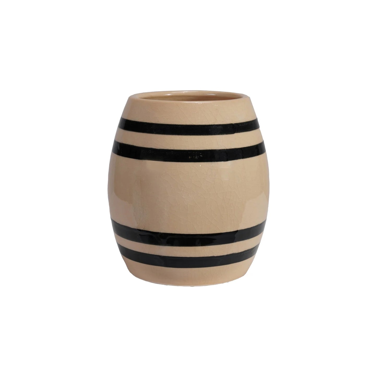 Vintage Reproduction Striped Stoneware Crock