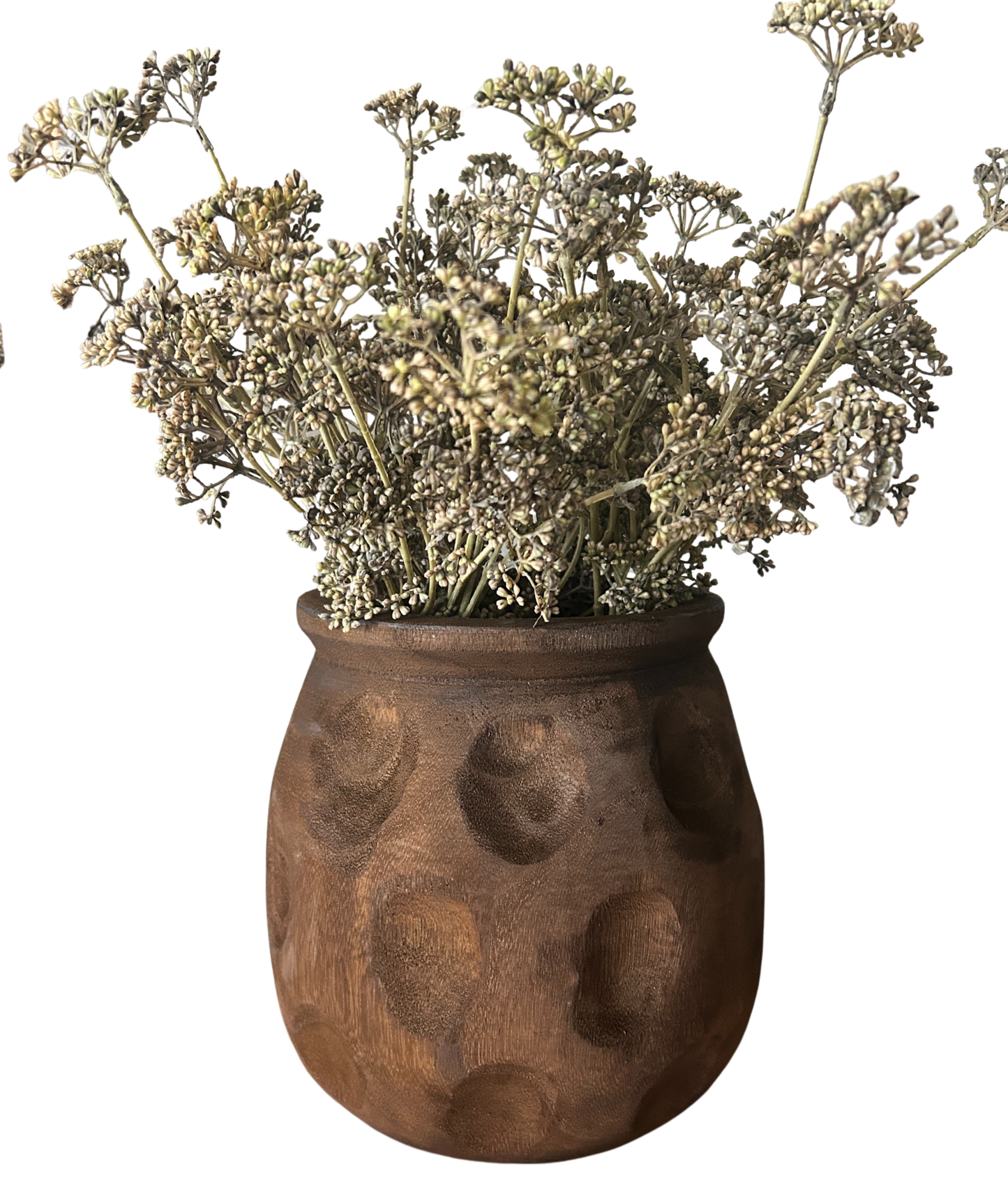 Dark Brown Wood Dot Vase