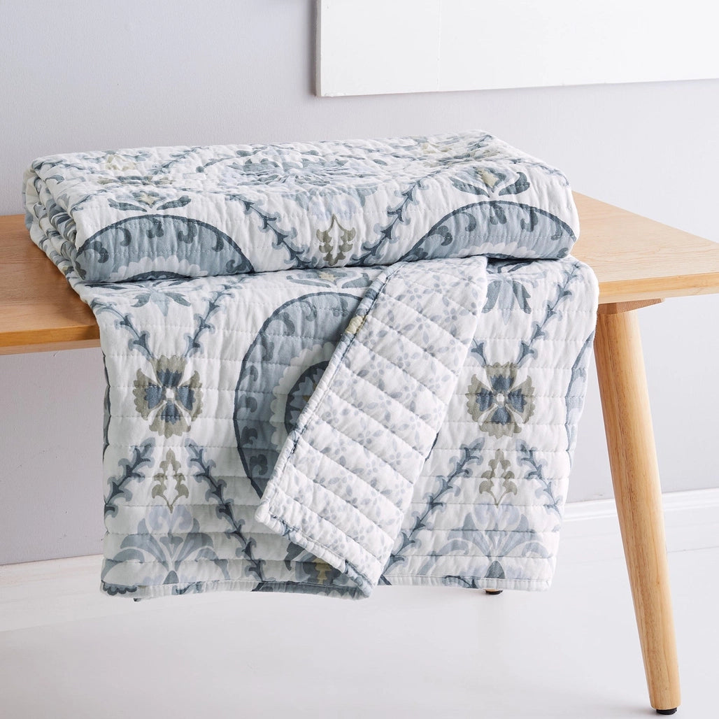 Maeve Neutral Quilted Throw Blanket