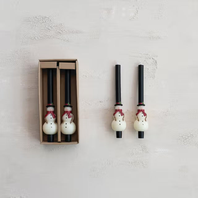 Snowman Taper Candle Set