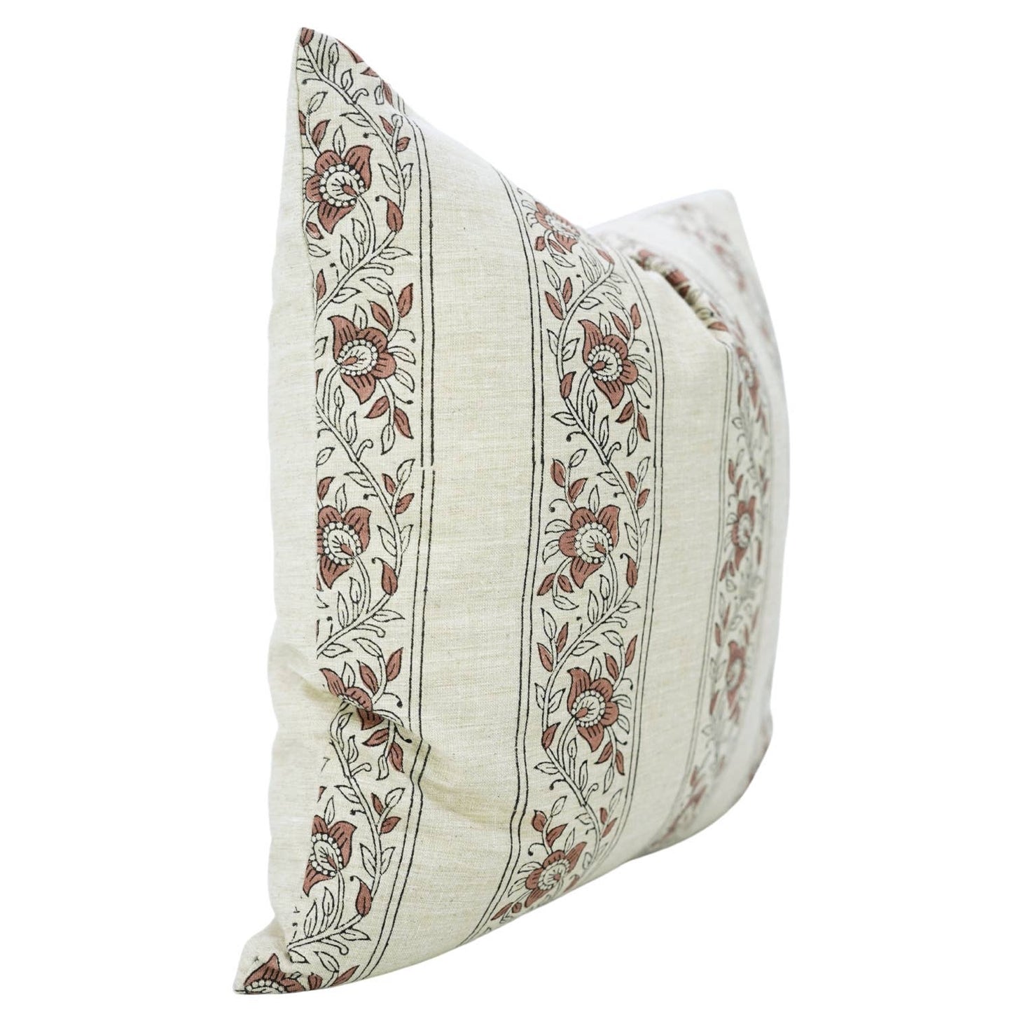 Ashton Block Print Linen Blend Pillow Cover - 18X18