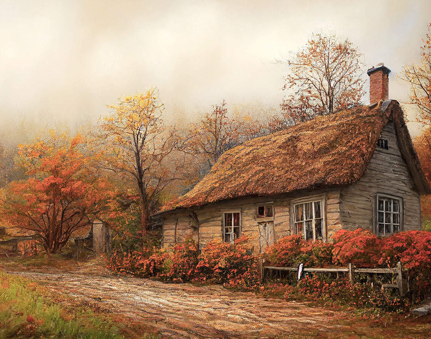 Pre-Order: Fall Cottage Print (no frame)