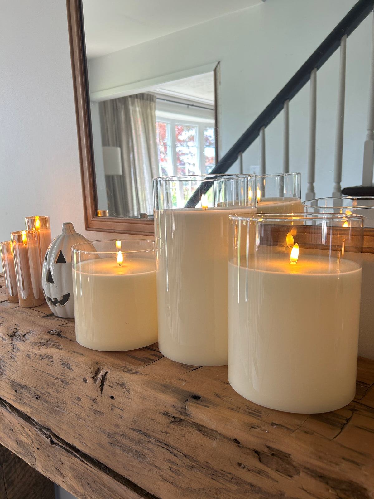 Oversized Simply Ivory Battery Pillar- 6" x 10"
