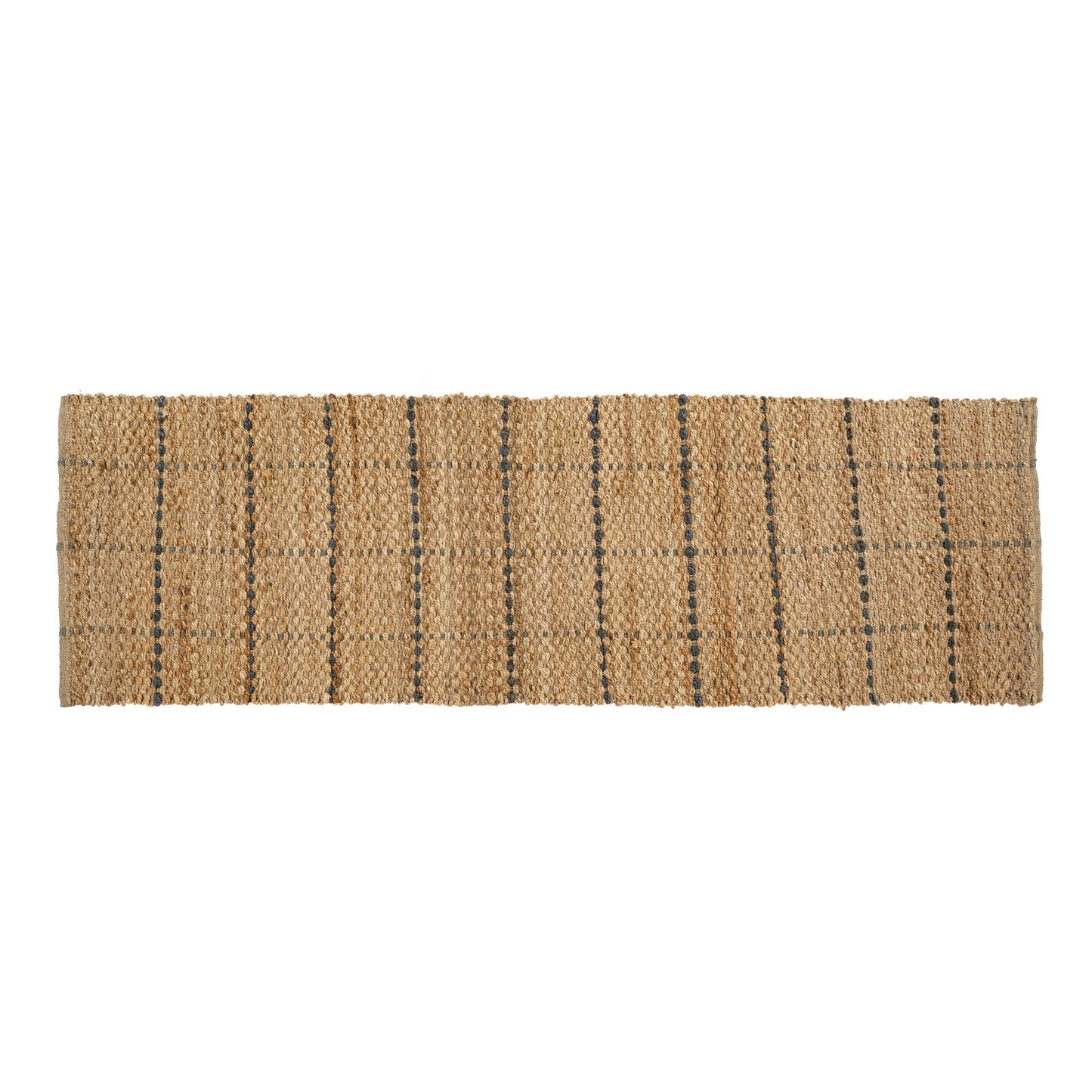 Grey & Jute Grid Cliffside Runner Rug