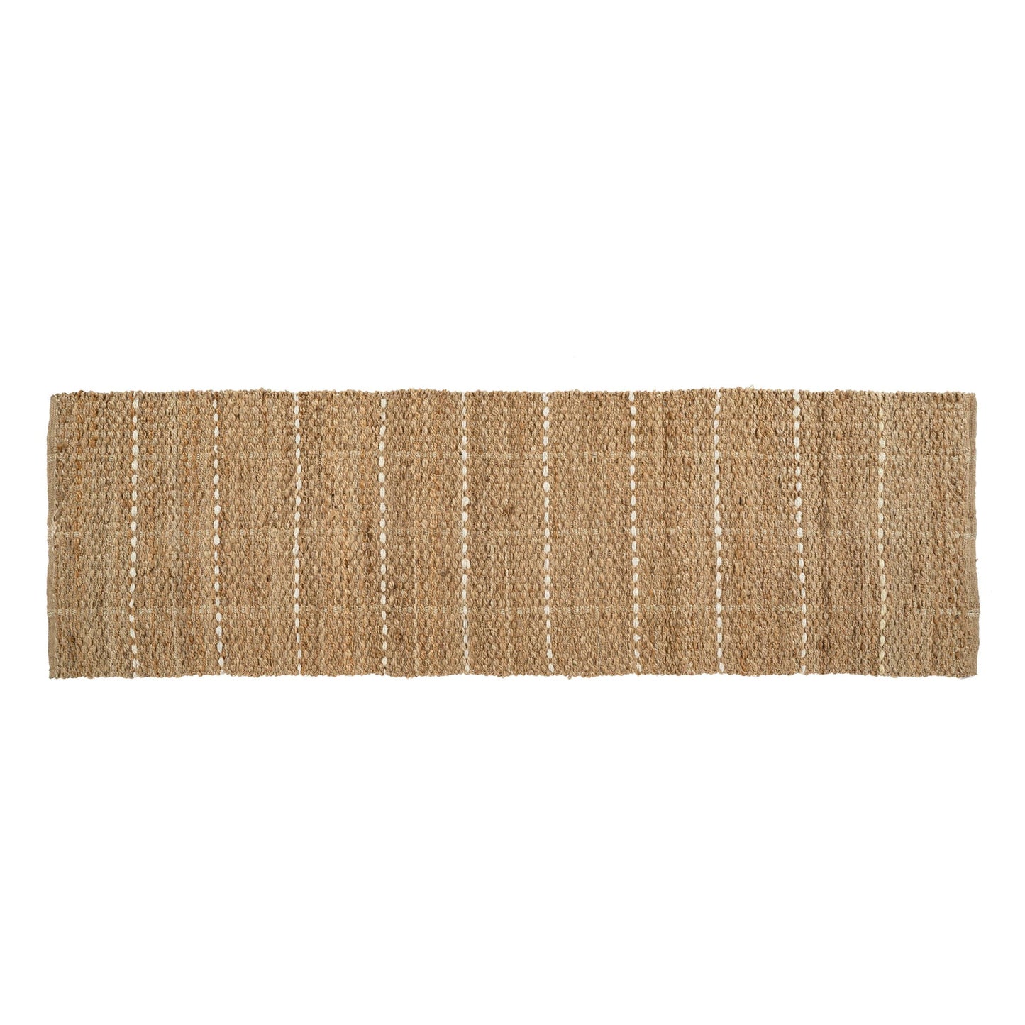 White & Jute Grid Cliffside Runner Rug