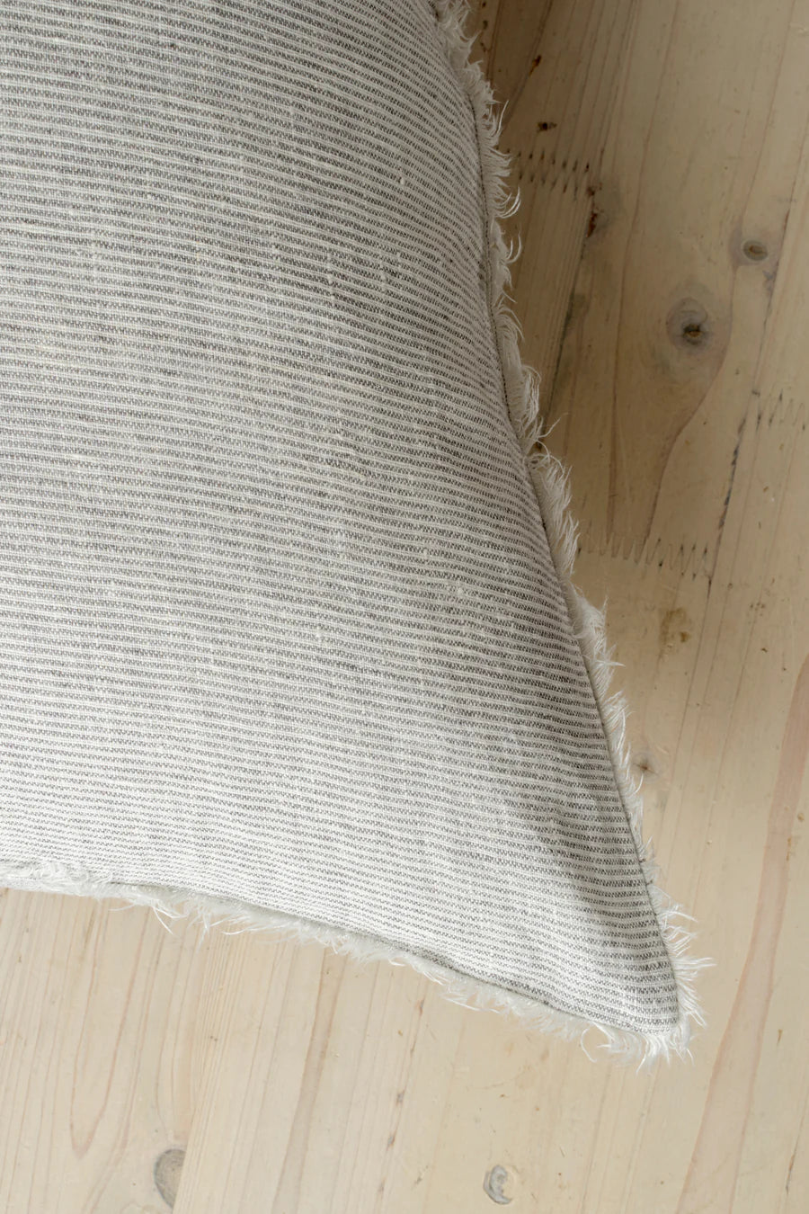 Lina Linen Pillow 24" x 24"- Grey Stripe