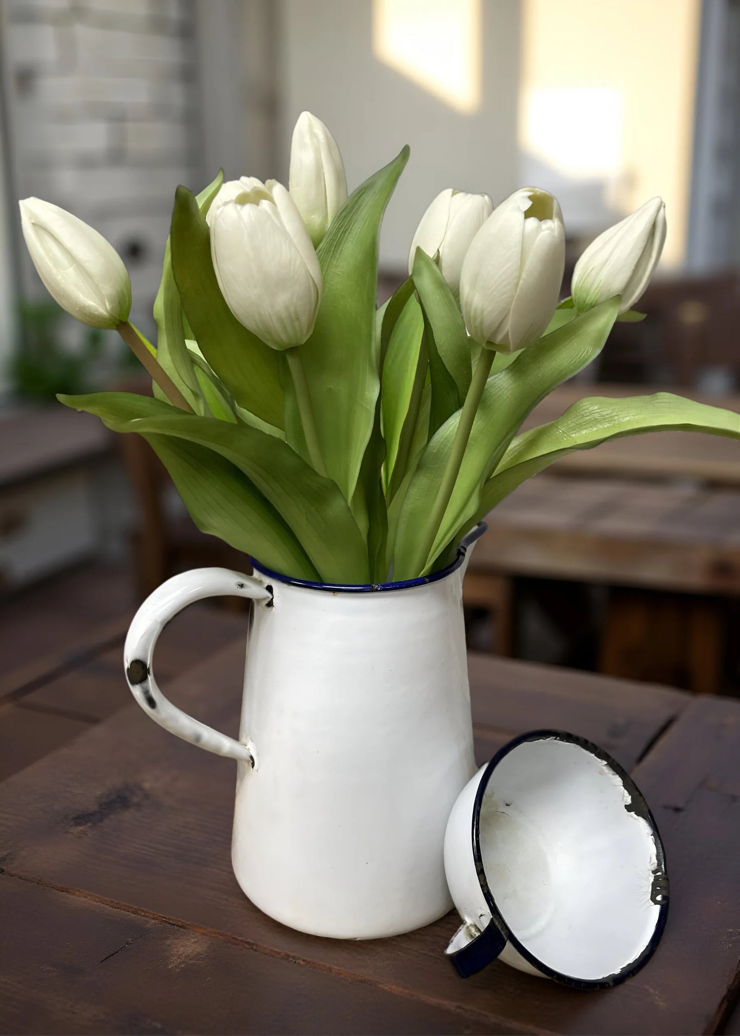 White Dynasty Tulip Bouquet-12”