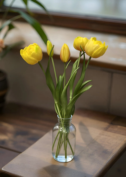 Yellow Peony & Tulip Bundle-18”